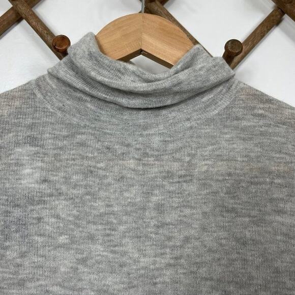 New 360 SWEATER Janelle Fitted Turtleneck in Light Heather Grey Women's Size L - Picture 4 of 12